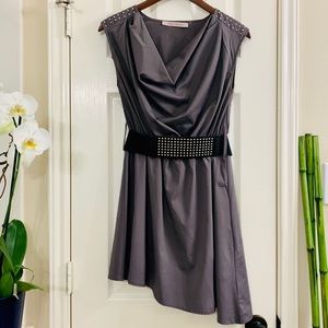 Carolina Williamson Asymmetrical Dress w/ Belt